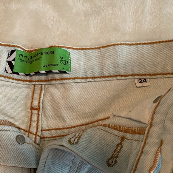 NWT Chaser Sandrine Rose Denim Cutoff Shorts Neon - Picture 8 of 11